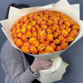 Букет из 101 огненной розы (40 см) в Ивантеевке