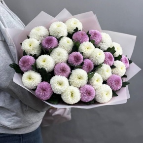 Букет из 31 хризантемы Момоко микс в Ивантеевке