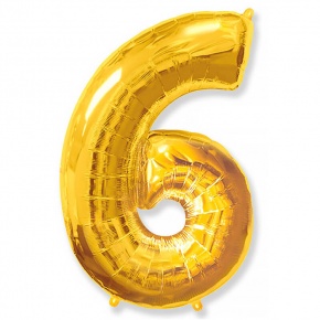 Шар гелиевый цифра 6 (40х102 см) в Ивантеевке