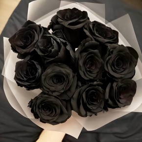 Букет "Черная королева" из 11 черных роз Эквадор (60 см) в Ивантеевке