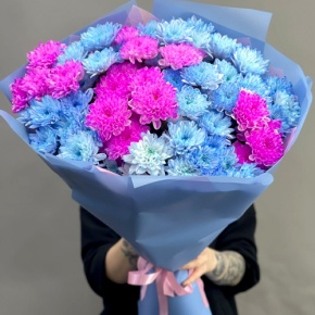 Букет "Матильда" из 15 кустовых хризантем в Ивантеевке