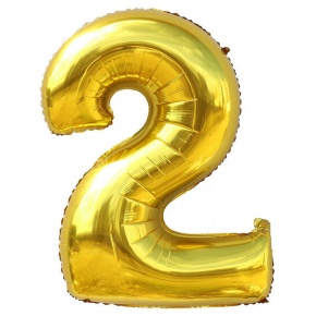 Шар гелиевый цифра 2 (40х102 см) в Ивантеевке