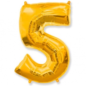 Шар гелиевый цифра 5 (40х102 см) в Ивантеевке