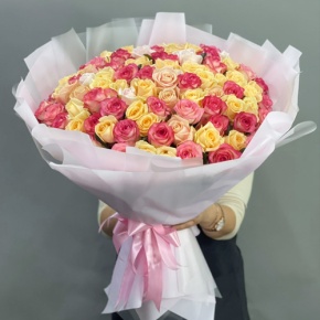 Букет из 101 розы  микс (70 см) в Ивантеевке