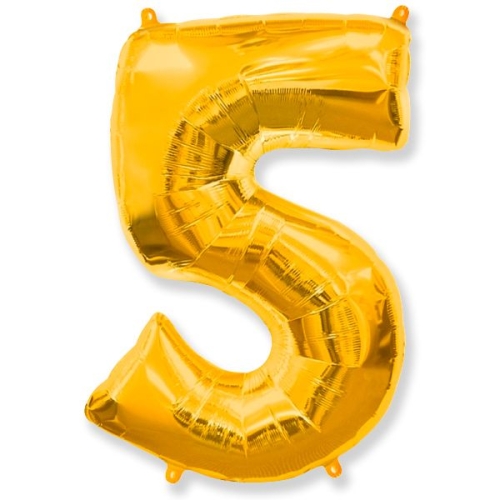 Шар гелиевый цифра 5 (40х102 см) в Ивантеевке