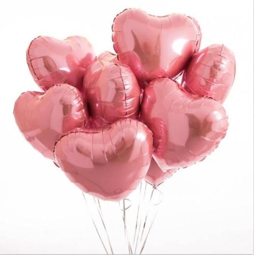 Сердце розовое фольгированный шар с гелием (45 см) в Ивантеевке
